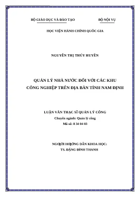 Quản lý nhà nước đối với khu công nghiệp tại Nam Định: