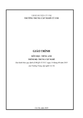 Giáo Trình Tiếng Anh Trung Cấp Nghề Tại Trường Củ Chi