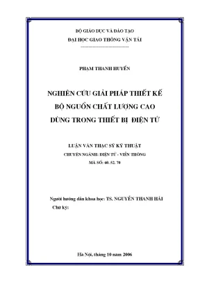 Giải pháp thiết kế bộ nguồn chất lượng cao cho thiết bị 