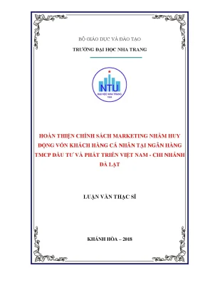 Hoàn thiện chính sách marketing để huy động vốn khách