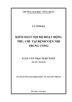 Nâng cao Kiểm Soát Nội Bộ Hoạt Động Thu Chi Tại Bệnh