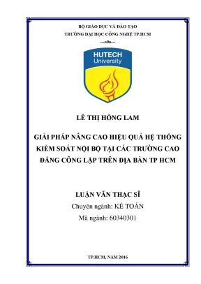 Giải pháp nâng cao hiệu quả kiểm soát nội bộ tại trường