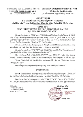Hướng Dẫn Cố Vấn Học Tập Tại Trường Đại Học Giao Thông