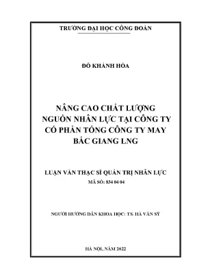 Nâng cao chất lượng nguồn nhân lực tại Công ty May Bắc