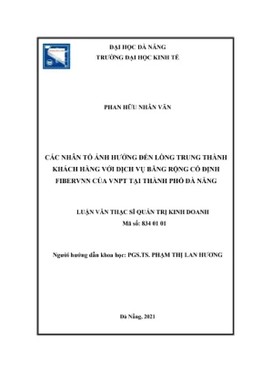 Luận văn: Lòng trung thành khách hàng với FiberVNN VNPT