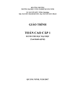Giáo Trình Toán Cao Cấp 1 Dành Cho Sinh Viên Đại Học
