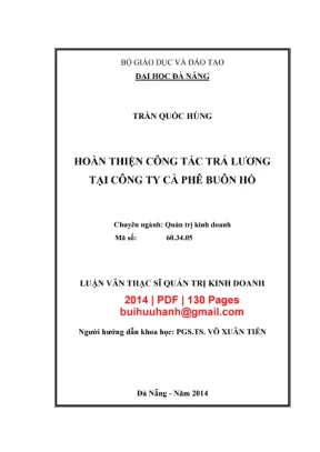 Luận văn thạc sĩ: Hoàn thiện công tác trả lương [PDF]