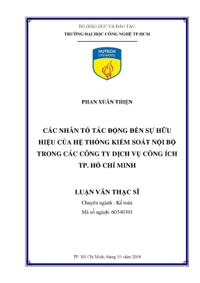 Các yếu tố ảnh hưởng đến hiệu quả hệ thống kiểm soát nội