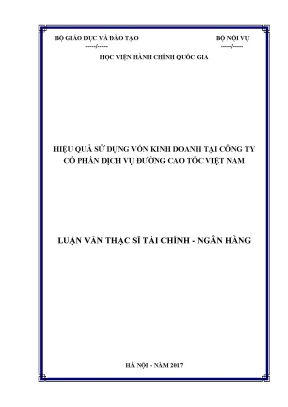 Hiệu Quả Sử Dụng Vốn Kinh Doanh Tại Công Ty Cổ Phần Dịch