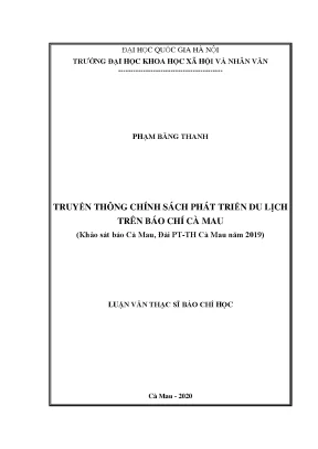 Nghiên cứu Truyền thông Chính sách Phát triển Du lịch