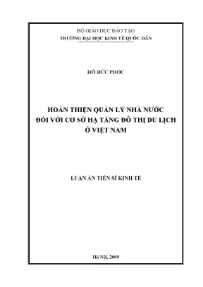 Hoàn thiện quản lý nhà nước đối với cơ sở hạ tầng đô thị