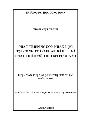Phát Triển Nguồn Nhân Lực Tại TDH Ecoland: Chiến Lược và