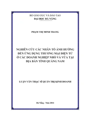 Luận văn: Ứng dụng TMĐT tại DNNVV tỉnh Quảng Nam