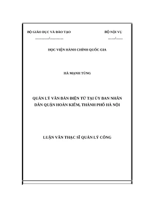 Quản lý văn bản điện tử tại UBND quận Hoàn Kiếm, Hà Nội
