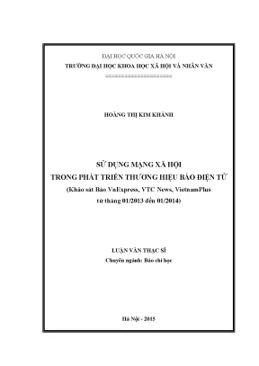 Phát Triển Thương Hiệu Báo Điện Tử Qua Mạng Xã Hội: