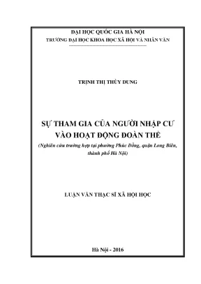 Tham Gia Của Người Nhập Cư Vào Hoạt Động Đoàn Thể Tại