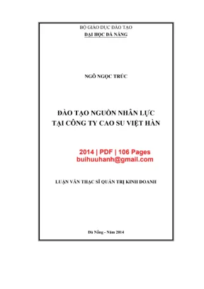 Luận văn đào tạo nguồn nhân lực công ty cao su Việt Hàn