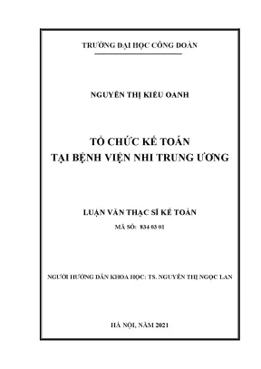 Tổ Chức Kế Toán Tại Bệnh Viện Nhi Trung Ương: Nghiên Cứu