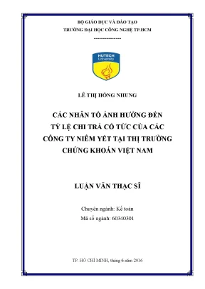 Các yếu tố ảnh hưởng đến tỷ lệ chi trả cổ tức của công