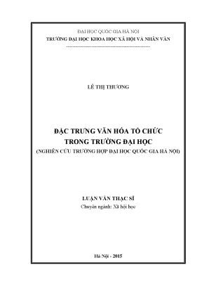 Đặc trưng văn hóa tổ chức tại Đại học Quốc gia Hà Nội