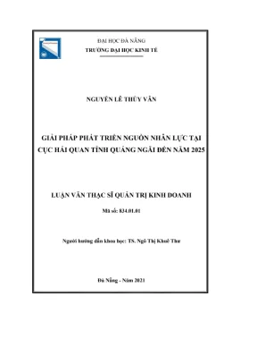 Luận văn phát triển nguồn nhân lực Cục Hải quan Quảng Ngãi