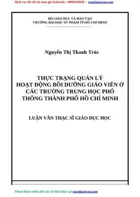 Quản lý bồi dưỡng giáo viên tại trường THPT TP.HCM: Thực