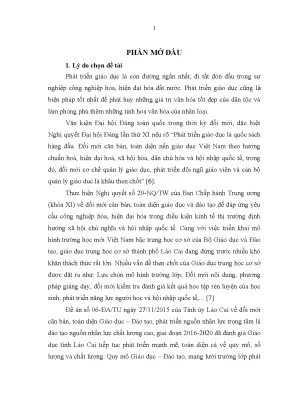Quản lý giáo dục trung học cơ sở tại Lào Cai: Thực trạng