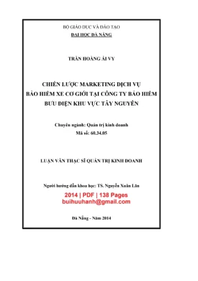 Luận văn Marketing bảo hiểm xe cơ giới tại PTI Tây Nguyên