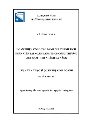 Luận văn đánh giá thành tích nhân viên tại Vietinbank Đà