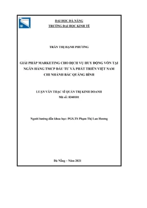 Giải pháp marketing huy động vốn tại BIDV Bắc Quảng Bình