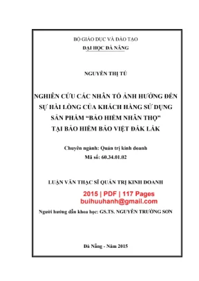 Luận văn: Sự hài lòng của khách hàng bảo hiểm nhân thọ