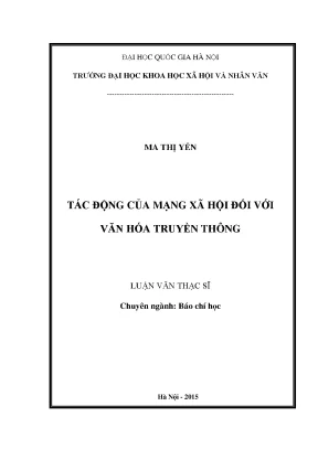 Tác động của mạng xã hội đến văn hóa truyền thông tại