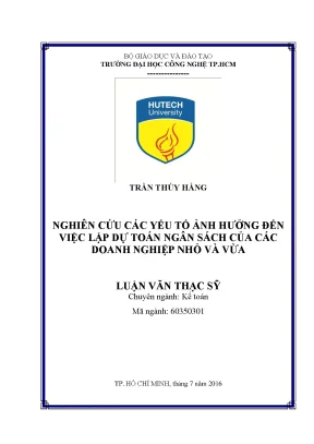 Nghiên cứu các yếu tố ảnh hưởng đến lập dự toán ngân