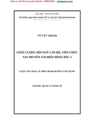 Nâng cao chất lượng đội ngũ cán bộ viên chức tại Truyền