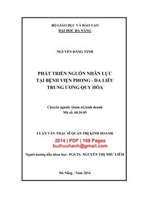 Luận văn phát triển nguồn nhân lực Bệnh viện Quy Hòa