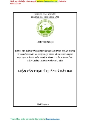 Đánh Giá Giải Phóng Mặt Bằng Dự Án Quản Lý Nguồn Nước