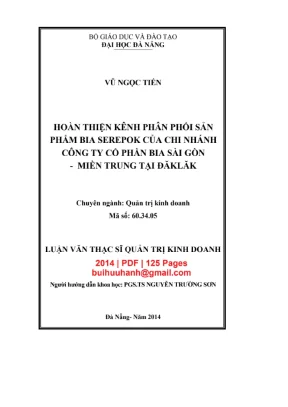 Hoàn thiện kênh phân phối sản phẩm bia Serepok