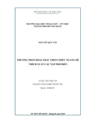 Phương Pháp Khai Thác Dữ Liệu Theo Chiều Ngang Để Trích 