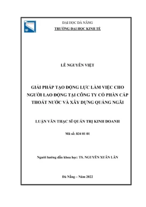 Giải pháp tạo động lực làm việc tại Cty Cấp thoát nước