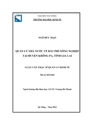 Luận văn Quản lý đất phi nông nghiệp tại Krông Pa, Gia Lai