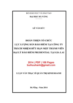 Luận văn: Tổ chức lực lượng bán bảo hiểm Prudential