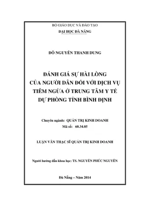 Đánh giá sự hài lòng dịch vụ tiêm ngừa ở Bình Định