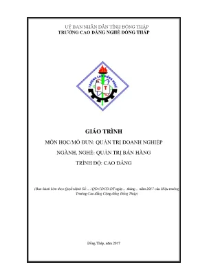 Giáo Trình Quản Trị Doanh Nghiệp Nghề Bán Hàng Cao Đẳng