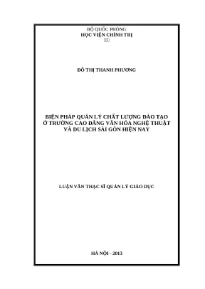 Quản Lý Chất Lượng Đào Tạo Tại Trường Cao Đẳng Văn Hóa