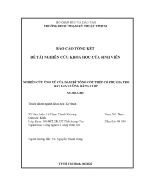 Nghiên cứu ứng xử dầm bê tông cốt thép gia cường CFRP