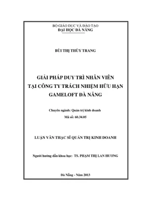 Luận văn: Giải pháp duy trì nhân viên tại Gameloft