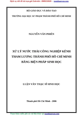 Xử Lý Nước Thải Công Nghiệp Bằng Biện Pháp Sinh Học Tại