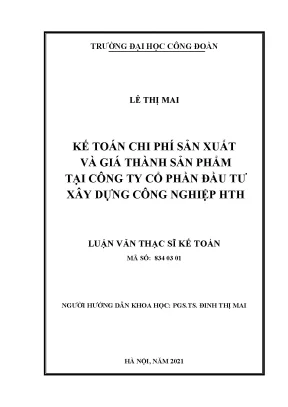 Kế Toán Chi Phí Sản Xuất và Giá Thành Sản Phẩm Xây Dựng