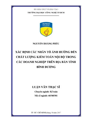 Nhân Tố Ảnh Hưởng Đến Chất Lượng Kiểm Toán Nội Bộ Tại