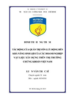 Tác động của quản trị vốn lưu động đến lợi nhuận doanh